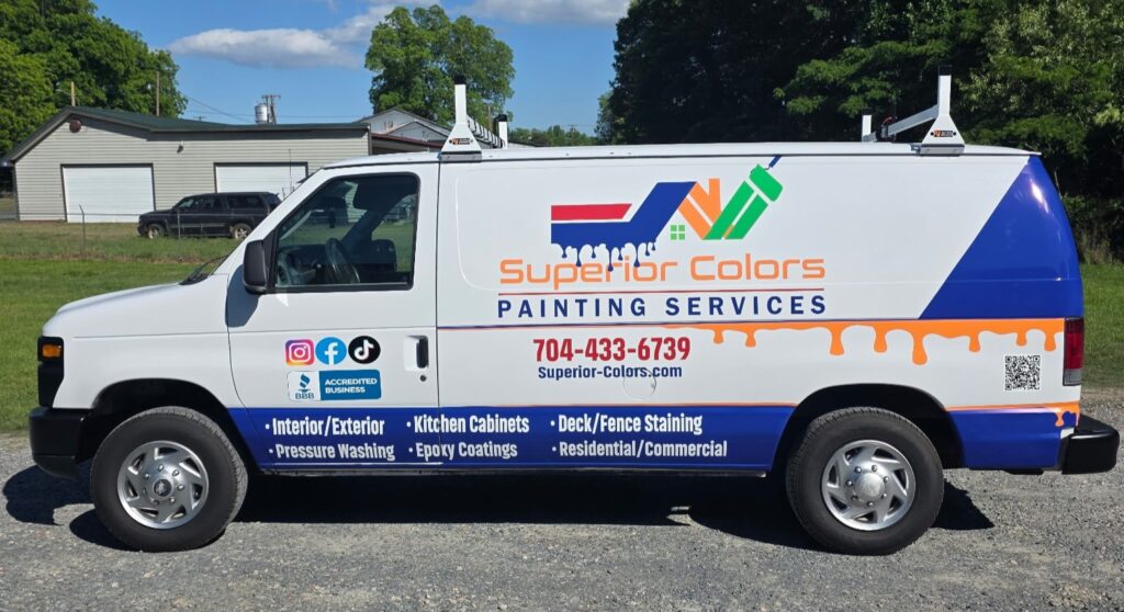superior colors in salisbury north carolina company van ready to paint some houses