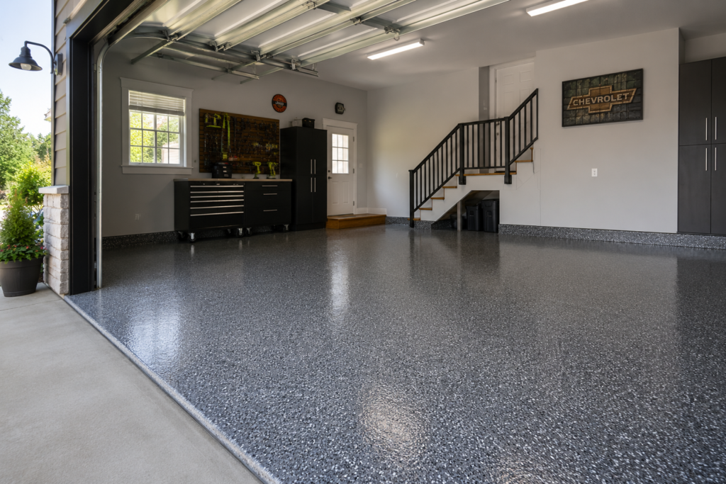 a new epoxy garage floor